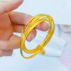 Pulsera Sansheng III de 6 líneas en color oro antiguo de alta retención de color, no desprende pigmento, pulsera de anillo, chapada en cobre dorado, sólida, luz de lujo