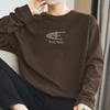 Camiseta Blanca de Algodón Pesado de 260g para Hombre de Manga Larga Americana Holgada Interior Base Camiseta de Algodón Estampada a la Moda