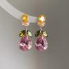 Pendientes de Flor Dopamina Color Aguja de Plata Lujo Ligero Moda de Gama Alta Pendientes Colgantes Pendientes Colgantes Accesorios para Orejas de Nicho para Vacaciones para Mujeres
