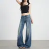 Jeans Bootcut Populares de Tiro Alto para Mujer Primavera/Otoño 2026 Retro Americano Lavado Tie-Dye Pantalones Adelgazantes