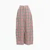 Calça Casual Laranja Infantil Xadrez Retrô Americano Wide Leg Feminina Solta Modeladora Caimento Moda Versátil Perna Reta Comprimento Total