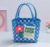 Cesta de verduras tejida a mano para el Día de la Madre, bolso de mano de verano, color arcoíris, gran capacidad, regalo para mamá