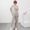 Pantalones cortos de cintura media de lana peinada y seda morera, de pierna ancha, holgados, ajustados y de estilo informal para mujer (2023)