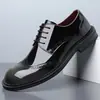65910 Zapatos de Cuero para Hombre, Talla Grande, Punta Redonda Tallada, Estilo Británico, Derby Casual, Zapatos de Moda para Hombre