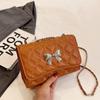 Bolsa pequena quadrada com corrente distinta estilo coreano 2024 outono nova casual simples moda distinta retro bolsa de ombro crossbody