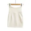 Cl2618-26 Primavera Retro Sexy Cintura Alta Versátil Ajustado Color Sólido Bodycon Falda Corta