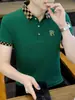 Camisa de Manga Corta de Algodón de Seda de Hielo para Hombre 2025 Nueva Verano Casual Moderna Camisa de Media Manga Top de Solapa de Verano