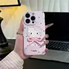 Capa de Celular Rosa de Bolinhas Gatinho Kt Adequada para Apple 17, Film, Suporte Vivo, Huawei Pura 80, Xiaomi 17 Pro Max