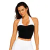 Chaleco Deportivo de Bloques de Color Patchwork Transfronterizo de Comercio Electrónico Europeo y Americano Ropa de Yoga para Mujer Top Versátil de Fitness Pilates con Almohadillas en el Pecho
