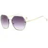 Novos Óculos de Sol da Moda para Casal Masculino e Feminino Degradê Anti-UV Óculos Street Beat Sem Armação Corte Lateral Poligonal