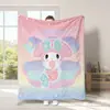 Manta Linda de Dibujos Animados Sanrio para Exportación Transfronteriza Tipo Manta de Franela Estampada Manta para Cuatro Estaciones y Descanso para el Almuerzo con Aire Acondicionado