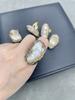 Anillo de perla de agua dulce extraterrestre barroco, exquisito, étnico, retro, bricolaje, manual, punta perforada, preservación del color, galvanoplastia, ajustable