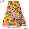Tela de rayón lisa elástica en cuatro direcciones con estampado digital para mujer, girasol, estilo europeo y americano