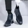 Botas de couro de alta qualidade, bloqueio de cores, de cano alto com zíper e cadarço, estilo business formal, tamanho grande, importadas, nova moda outono e inverno 2024