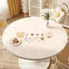 Toalha de Mesa Redonda Divertida de Desenho Animado Impermeável, à Prova de Óleo, Resistente ao Calor, Não Precisa Lavar, Isolante Térmico, Jogo Americano para Mesa de Jantar, Toalha de Mesa de Couro para Mesa de Centro, Protetor