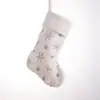 Decoraciones navideñas más vendidas transfronterizas: Medias de Navidad de felpa bordadas con lentejuelas de copo de nieve, calcetines de Navidad bordados, bolsas de regalo de caramelo