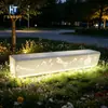 Banca larga de hormigón translúcido GRC para parques musicales, paisaje nocturno iluminado, descanso, banco UHPC hecho a medida