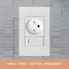 Panel de Toma de Corriente con Interruptor Blanco Israelí Tipo 118 con Toma de Corriente USB+Tipo C Estándar de 16A Instalación Empotrada