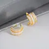 Pendientes de Clip Brillantes Completamente Diamantados para Hombres, Pendientes de Moda y Versátiles para Mujeres, Hip-Hop Personalizado, Simples, Lujo Ligero, Accesorios de Alta Gama