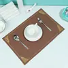 Mantel Individual Bordado de PVC con Patrón de Cuero de Vaca para Restaurantes Chinos y Occidentales, Mantel Impermeable y Aislante al Calor, Vajilla de Estilo Minimalista Moderno Mesa de Comedor