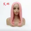 Comercio exterior Europeo y Americano peluca mujer pelo corto bobo cabeza hebilla encaje frontal fibra química media mano ganchillo peluca tocado fabricantes mayorista
