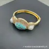 Nuevo collar de turquesa de mediados de la antigüedad con incrustaciones de perlas naturales, traje de estilo étnico, nicho hecho a mano, conjunto de cuatro piezas de diamantes checos