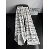 Otoño 2026 Nuevo Pantalón Deportivo Casual Holgado Estampado con Letras Americanas para Hombre Talla Grande Holgado de Alta Gama Pantalones Largos