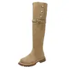Botas de diseño único con puños plegables, botas Martin vintage con cordones, nuevo modelo de verano 2026, botas altas de pantorrilla ancha empalmadas