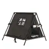 Tenda Aquecida de Inverno para Animais de Estimação Gatos e Cachorros Tecido Oxford Preto Durável Design Totalmente Fechado para Conforto Máximo Tenda Triangular Portátil para Exterior Ideal para Todas as Estações Cama para Animais de Pequeno Porte
