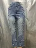 Jeans Reto de Cintura Alta Novo para Primavera com Bordado, Estilo de Rua Único, Conveniente para o Dia a Dia, Jeans Transfronteiriço Feminino Sem Elasticidade