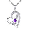 Collar con colgante de corazón de amor, cadena de clavícula de plata, joyería de plata, colgante de corazón Mori