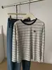Camiseta de manga larga para mujer con parche de poni, puntos coloridos y rayas, cuello redondo, nuevo estilo otoño 2026, holgada, casual, top versátil