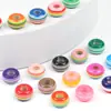Contas Redondas com Furo Grande Listradas Coloridas Resina Pequenos Acessórios Roda Contas Planas Acessórios para Joias DIY Contas Soltas Atacado