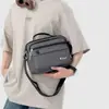 Mochila de color liso para negocios, gran capacidad, multicapa impermeable de tela Oxford para hombro y cruzada, bolsa casual de viaje de tela Oxford para hombre