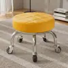 Banquinho Baixo com Rodízios para Beleza Impecável, Banquinho Pequeno com Rodas Universais para Crianças, Uso Doméstico para Crianças Pequenas, Banquinho Redondo Simples na Moda com Rodas Silenciosas