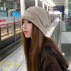 Gorro de punto plisado estilo coreano para mujer, nuevo modelo otoño e invierno 2026, simple y versátil, adecuado para cabezas grandes, hace que la cara se vea más pequeña, cálido sombrero para clima frío
