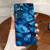 Shopee el más vendido ilustración de arte de peces de aguas profundas azul profundo funda protectora de nicho de gama alta para Galaxy S24 funda para teléfono S25