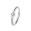 Rueda de la Fortuna Brote de Primavera Anillos de Pareja Plata de Ley S925 Diseño de Nicho Versátiles Abribles Anillos a Juego Joyería para el Día de San Valentín Venta al por Mayor