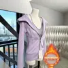Sudadera para Mujer 2026 Nuevo Estilo Ropa de Yoga Chaqueta para Mujer Cintura Corta Ceñida Ropa de Otoño Top con Capucha Ajustado