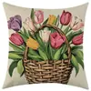 Funda de Almohada de Lino Estampada para Fiesta de Pascua Nueva Temu Transfronteriza Cojín Decorativo para Sofá Etiquetado Dropshipping