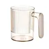 Taza de enjuague bucal transparente de lujo ligero, taza de enjuague bucal simple para parejas con asa, vaso para cepillo de dientes, vaso para cepillarse los dientes de estudiante, venta al por mayor de fábrica