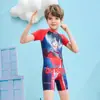 Traje de baño clásico de Ultraman para niños, de dos piezas, estilo nuevo de verano, adecuado para niños mayores, venta al por mayor de natación profesional