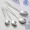 Colher de Aço Inoxidável de Alta Qualidade para Travessia com Ponta Redonda, Colher de Cozinha, Colher de Sopa Doméstica de Aço Inoxidável, Talheres