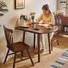 Mesa Plegable Redonda de Madera Maciza Jiayi para Uso Doméstico, Mesa Cuadrada Pequeña, Juego de Mesa y Sillas de Comedor Extensibles, Doble Uso para Comedor Cuadrado y Redondo en la Sala de Estar