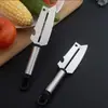 Descascador de Aço Inoxidável com Cabo de Madeira, Ferramenta de Cozinha Quatro em Um, Descascador Multifuncional de Maçã, Gadget Descascador de Frutas