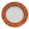 Pratos de Plástico de Natal Transfronteiriços com Tinta Spray e Designs em Relevo para Decoração de Casamento e Banquete, Pratos de Base de Natal