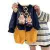 Conjunto de Dos Piezas con Sudadera con Capucha y Pantalones Deportivos Nuevo para Niños Primavera/Otoño 2026 Conjunto Lindo de Parte Superior e Inferior Labubu para Bebé Niña