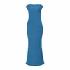 Vestido Tubinho Sexy Estilo Resort Abraça o Corpo Verão Novo Estilo Afina a Cintura Cetim Longo Saia Cauda de Peixe para Mulheres