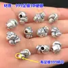 Plata pura s999 Lingote Retro Serpiente del Zodiaco Cuentas separadas Cuentas Cubo Cuerda de Mano trenzada Pulsera Collar Accesorios de bricolaje hechos a mano