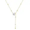 Novo Pingente de Luz com Strass Gota d'Água Luxo de Alto Padrão Corrente de Clavícula Versátil Elegante com Franja Prata Esterlina S925 para Mulheres